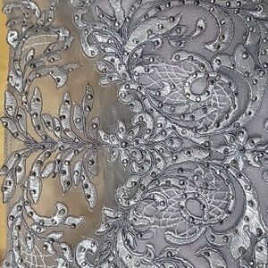 Madeline Gardner New York Grey A-Line Embellished Mother of the Bride Dress